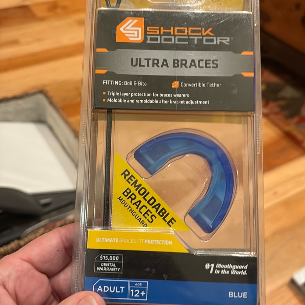 Shock Doctor mouth guard for braces for adult or 12+ remoldable